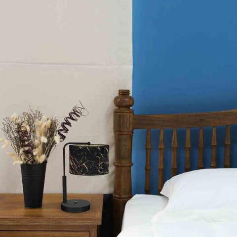 Lampka stołowa SENSO Black / Gold czarno-złota abażur mozaika elegancka - Eko-Light - sypialnia