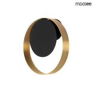 Elegancki kinkiet BAND złoty / czarny okrągły - Moosee