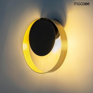 Elegancki kinkiet BAND złoty / czarny okrągły - Moosee