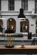 Lampka stołowa / nocna BOTTEGA czarna / złota elegancka glamour - Moosee