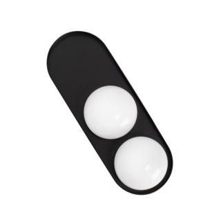 Nowoczesny kinkiet DROPS 2 czarny / białe kulki - Moosee