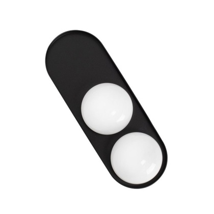 Nowoczesny kinkiet DROPS 2 czarny / białe kulki - Moosee