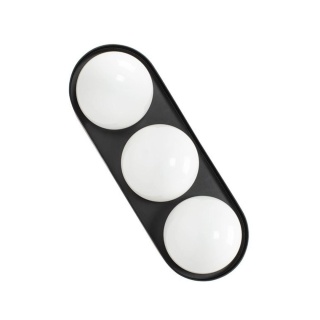 Nowoczesny kinkiet DROPS 3 czarny / białe kulki - Moosee