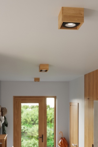 Plafon QUATRO 1 naturalne drewno oświetlenie sufitowe natynkowe - Sollux Lighting