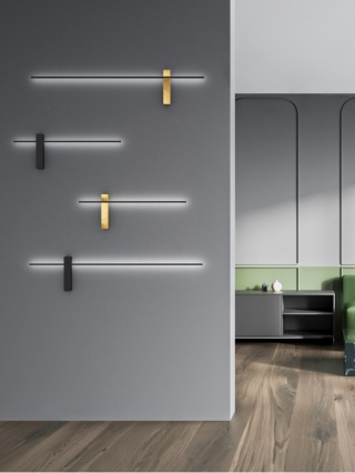 Kinkiet BENE PARETTE NERO / GOLD 60 czarno-złoty smukły minimalistyczny LED 7W 3000K - Orlicki Design