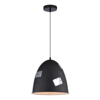 Lampa wisząca PATCH czarny / chrom metalowy klosz - Candellux Lighting