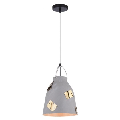 Lampa wisząca PATCH szary / złoty metalowy klosz loft - Candellux Lighting