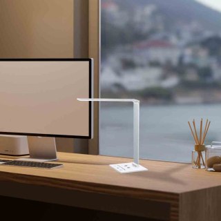 Lampka biurkowa VARIO WHITE 5W LED biała / srebrna z ładowaniem indukcyjnym - Milagro