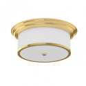 Plafon FAMBURO PL GOLD 39 złoty / biały kremowy okrągły w stylu hampton - Orlicki Design