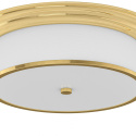 Plafon FAMBURO PL GOLD 49 złoty / biały kremowy okrągły w stylu hampton - Orlicki Design