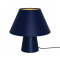 Lampka nocna FIFI NAVY BLUE granatowo-złota ze stożkowym abażurem - Milagro