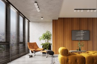 Plafon YOLI 6 czarny listwa z białymi szklanymi kloszami kulami - Sollux Lighting