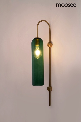 Kinkiet SLACK złoty / szklany zielony klosz - Moosee