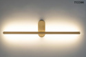 Kinkiet TOBIA LED złoty wąski minimalistyczny do sypialni - Moosee