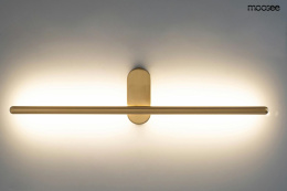 Kinkiet TOBIA LED złoty wąski minimalistyczny do sypialni - Moosee