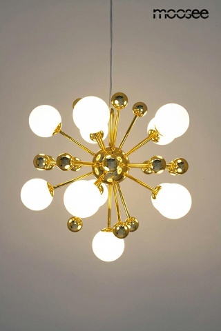 Lampa wisząca AURELIA złota / białe kule nowoczesny żyrandol - Moosee