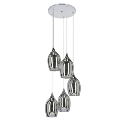Lampa wisząca MARINA 5 chrom szklane klosze kaskada - Candellux Lighting