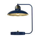 Lampka biurkowa FELIX NAVY BLUE/GOLD granatowo-złota w stylu loft - Milagro