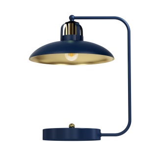Lampka biurkowa FELIX NAVY BLUE/GOLD granatowo-złota w stylu loft - Milagro