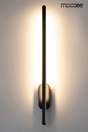 Kinkiet TOBIA LED czarny wąski minimalistyczny lampa ścienna do sypialni - Moosee wlaczony