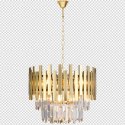 Żyrandol kryształowy złoty ASPEN GOLD 6xE14 w stylu glamour - Milagro