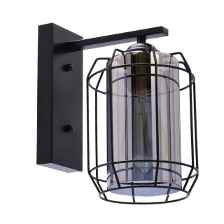 Kinkiet JONERA P20 czarny / dymiony klosz w stylu loft - Candellux Lighting