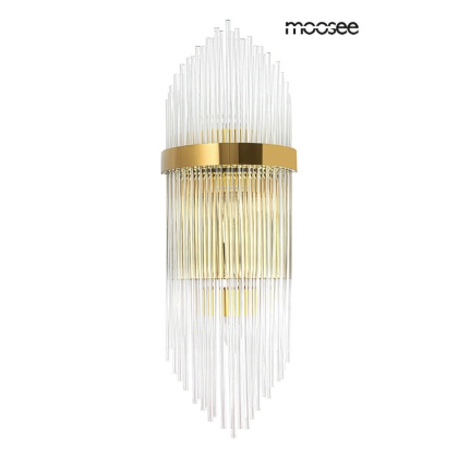 Kinkiet FLORENS L złoty kryształowy glamour do salonu sypialni - Moosee