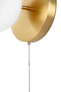 Kinkiet ORO złoty  odcień mosiądzu lampa ścienna z włącznikiem szklany klosz - King Home - z bliska