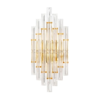 Kinkiet PALAZZO złoty / kryształowy w pałacowym stylu - Moosee