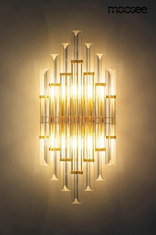 Kinkiet PALAZZO złoty / kryształowy w pałacowym stylu - Moosee