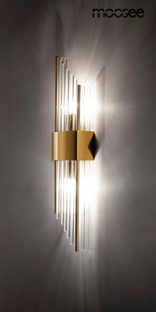 Kinkiet SLANT złoty metal / szkło elegancki do salonu - Moosee