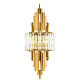 Kinkiet TOWERS złoty odcień mosiądzu elegancka lampa ścienna glamour - Moosee