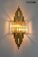 Kinkiet TOWERS złoty elegancka lampa ścienna glamour - Moosee - zapalony
