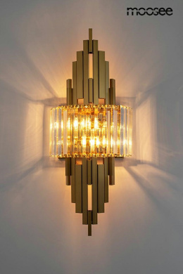 Kinkiet TOWERS złoty odcień mosiądzu elegancka lampa ścienna glamour - Moosee