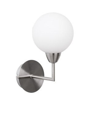 Kinkiet LOGOS srebrny satyna / biały klosz - Candellux Lighting