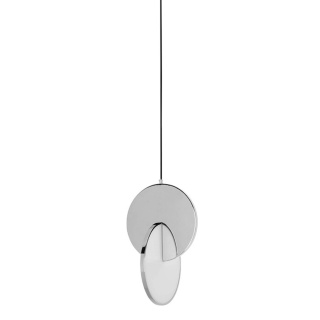 Lampa wisząca DISCO srebrna dwa płaskie dyski krążki nowoczesna - Moosee