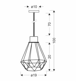 Lampa wisząca PRIMO 1 czarna / złota loft druciany klosz - Candellux Lighting