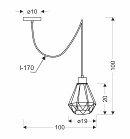 Lampa wisząca PRIMO 1 podwieszana czarna / złota loft druciany klosz - Candellux Lighting