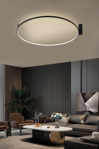 Plafon RING L czarny LED 3000K obręcz pierścień - Light Prestige