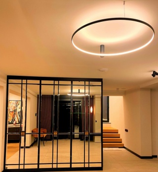 Plafon RING L czarny LED 4000K obręcz pierścień - Light Prestige