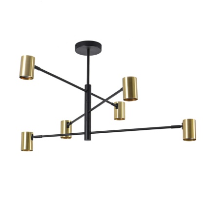 Lampa wisząca SNOW 6 czarno-złota nowoczesna - Light Prestige