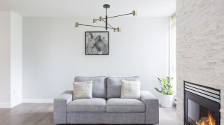 Lampa wisząca SNOW 6 czarno-złota nowoczesna - Light Prestige