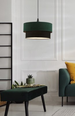 Lampa wisząca SOLANTO abażur duo butelkowa zieleń / czarny elegancka - Candellux Lighting