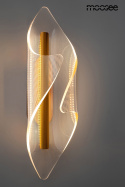 Kinkiet FROST złoty nowoczesna lampa ścienna transarentny klosz - Moosee