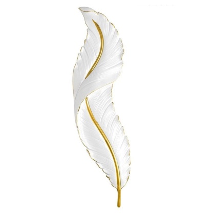 Kinkiet IKAR 80 biały / złoty w kształcie piórka LED - Moosee