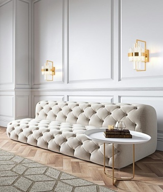 Kinkiet IMPERO lampa ścienna złota elegancka glamour kryształowy klosz - Moosee