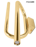 Kinkiet MACAROON złoty nowoczesny design wygięta rurka - Moosee - widok od dołu