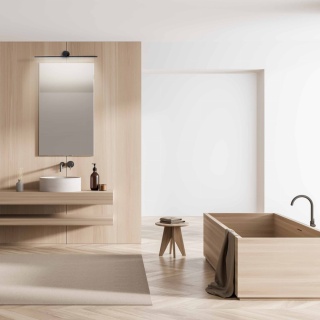 Kinkiet MODERN SLIM LED L czarny podłużny do łazienki nad lustro IP44 - Light Prestige