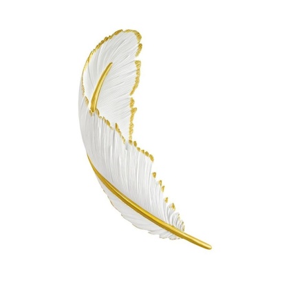 Kinkiet PIÓRKO LED biały / złoty elegancki dekoracyjny - Moosee