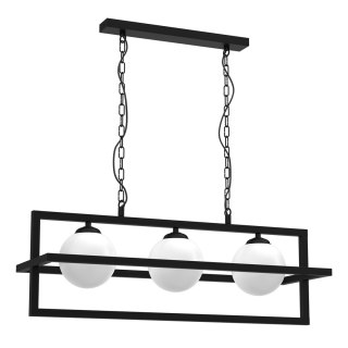 Lampa wisząca DIEGO 3 czarno-biała metal / szkło - Milagro